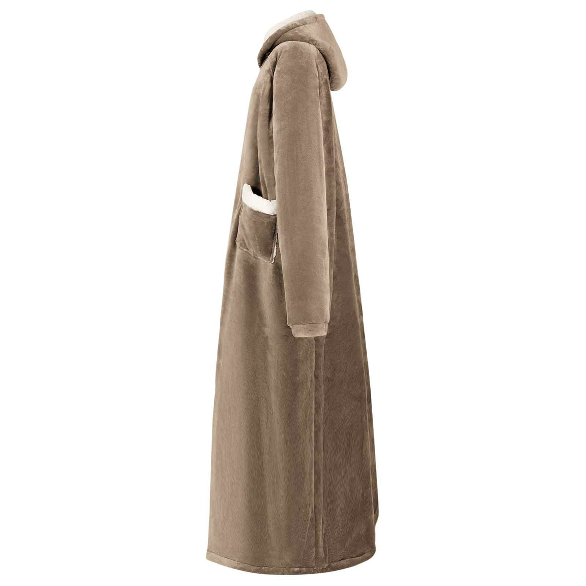 VidaXL couverture à capuche camel l polaire et flanelle