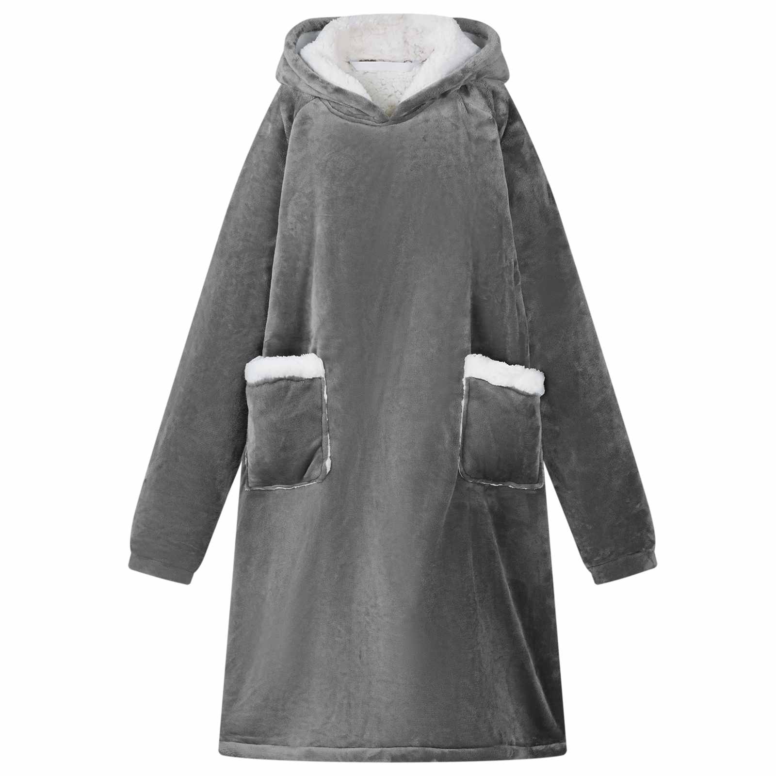 Vidaxl couverture à capuche gris foncé avec polaire et flanelle
