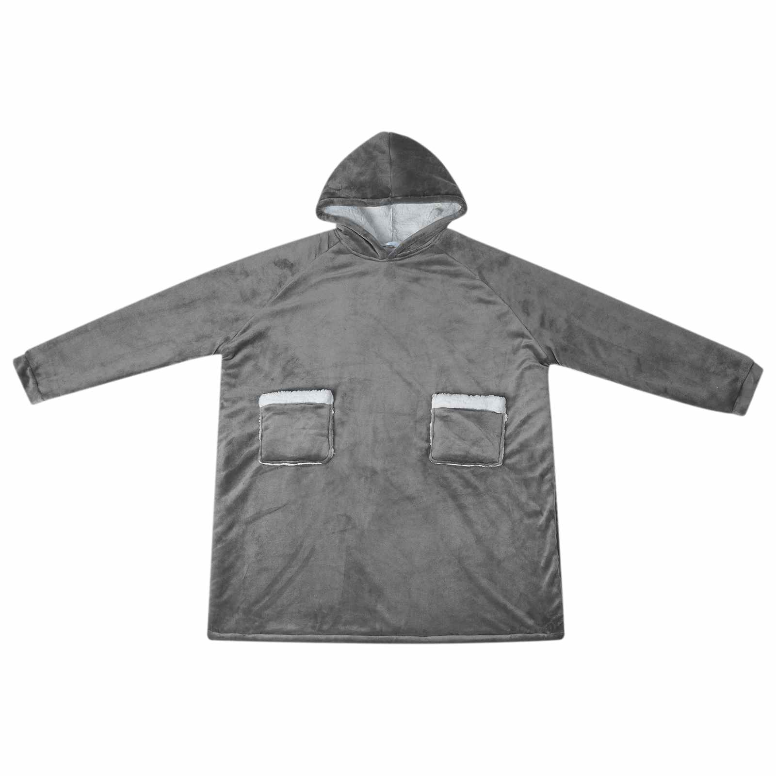 Vidaxl couverture à capuche gris foncé l polaire et flanelle