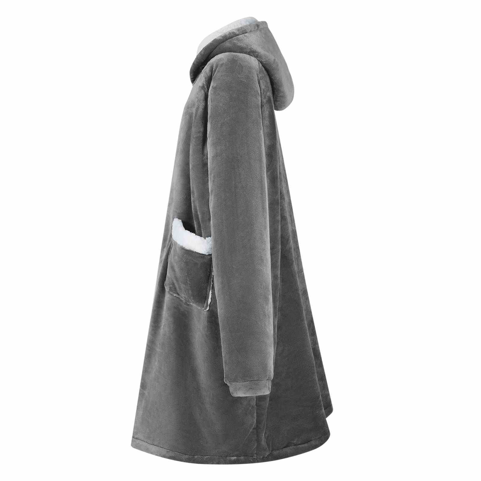 Vidaxl couverture à capuche gris foncé l polaire et flanelle