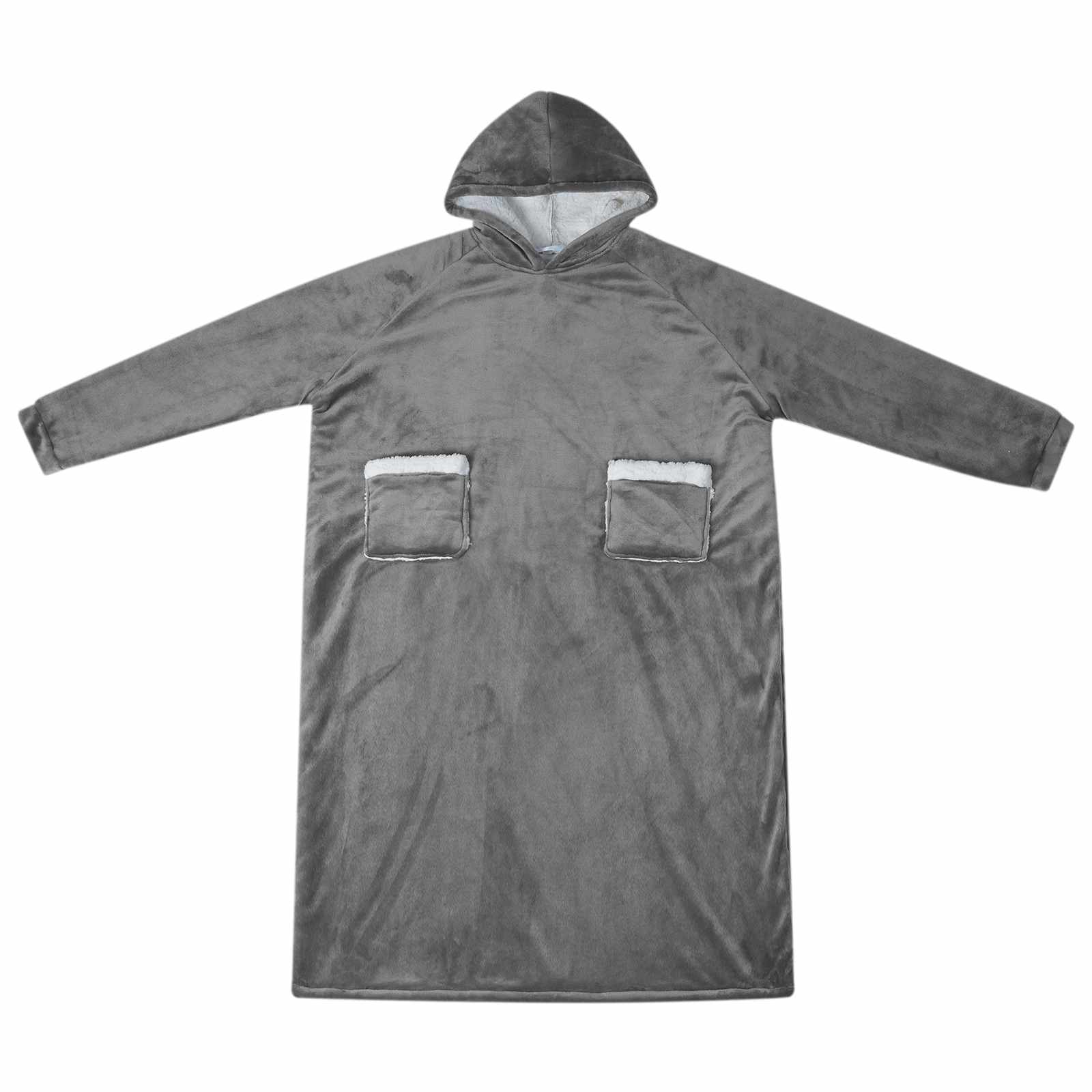 Vidaxl couverture à capuche gris foncé avec polaire et flanelle