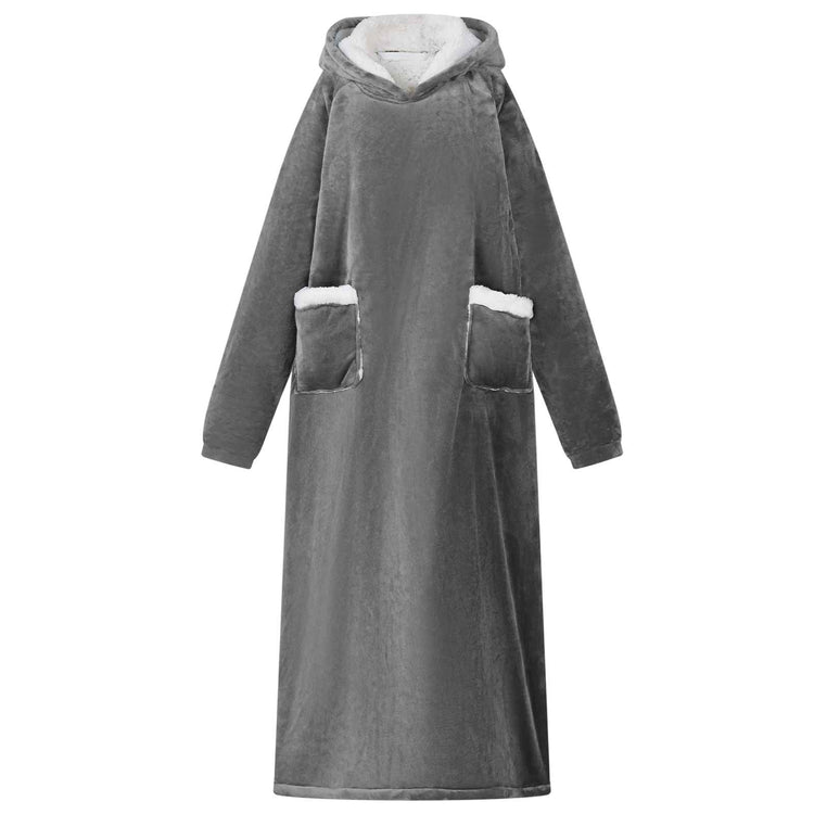 Vidaxl couverture à capuche gris foncé l polaire et flanelle