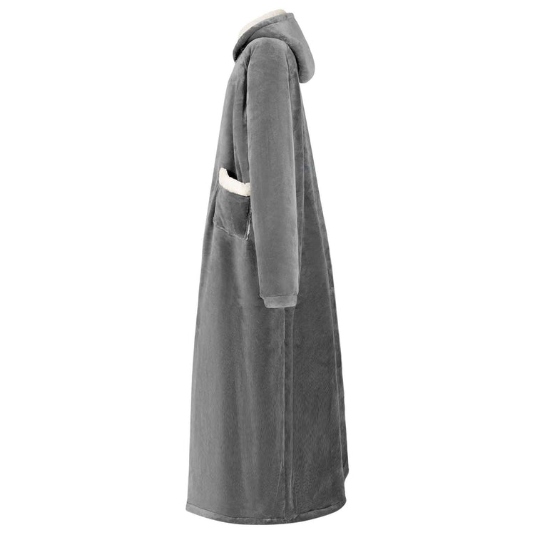 Vidaxl couverture à capuche gris foncé l polaire et flanelle