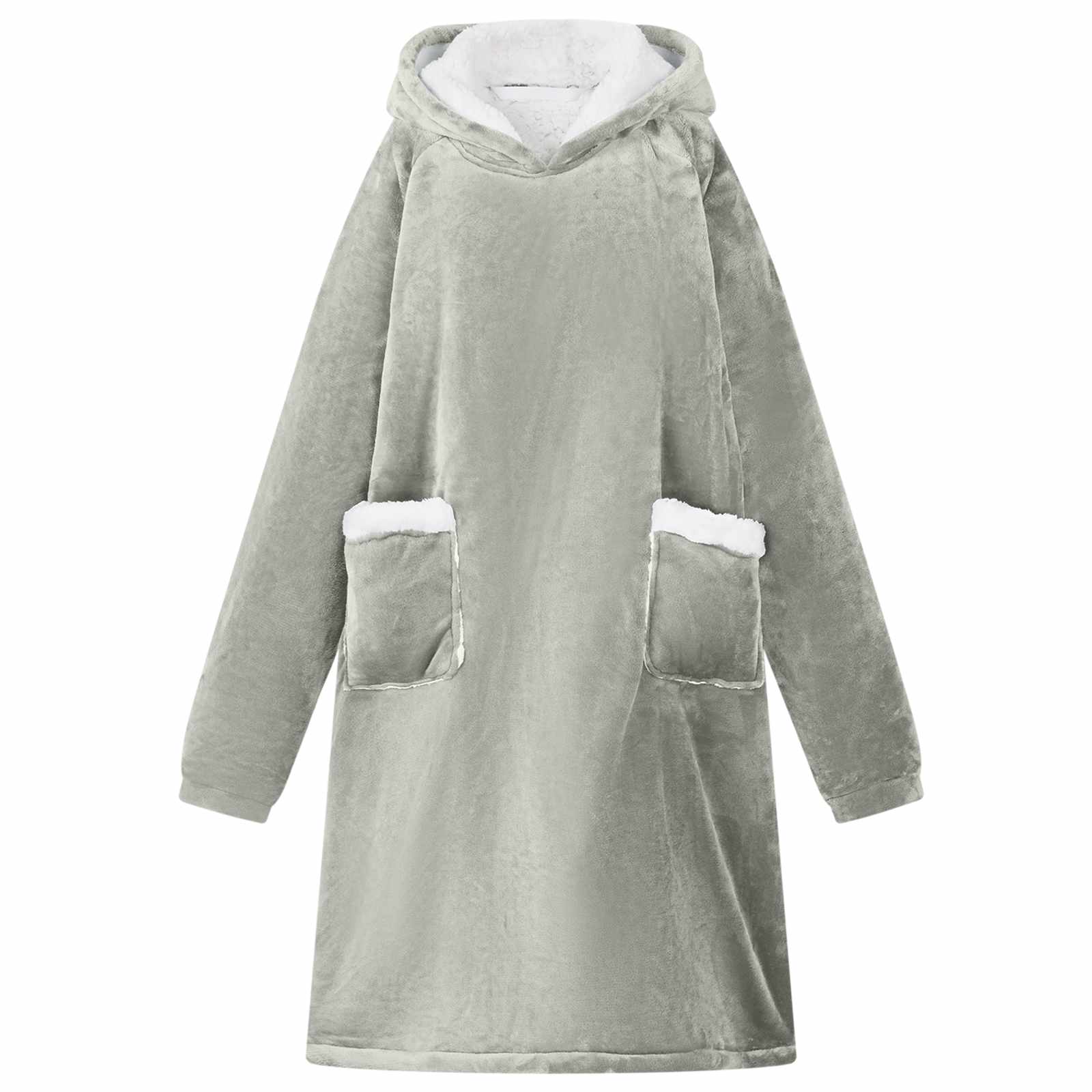 Vidaxx couverture à capuche gris avec polaire et flanelle