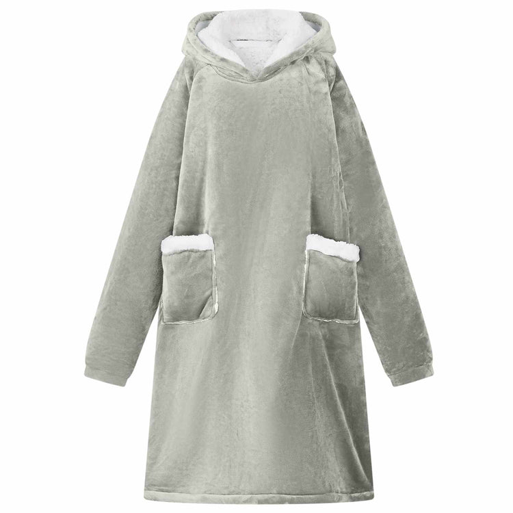 Vidaxl couverture sweat à capuche gris l polaire et flanelle