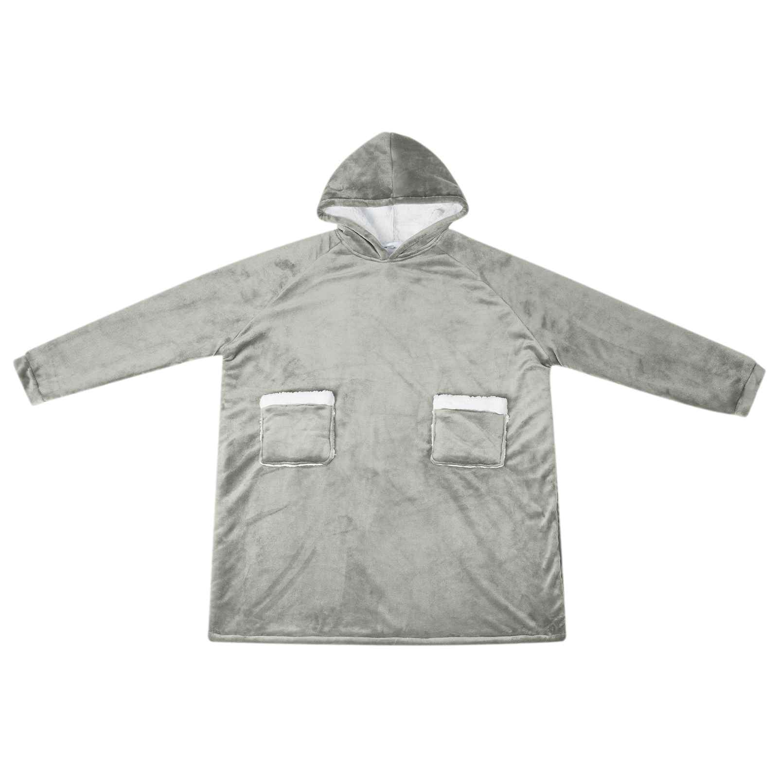 Vidaxl couverture sweat à capuche gris l polaire et flanelle