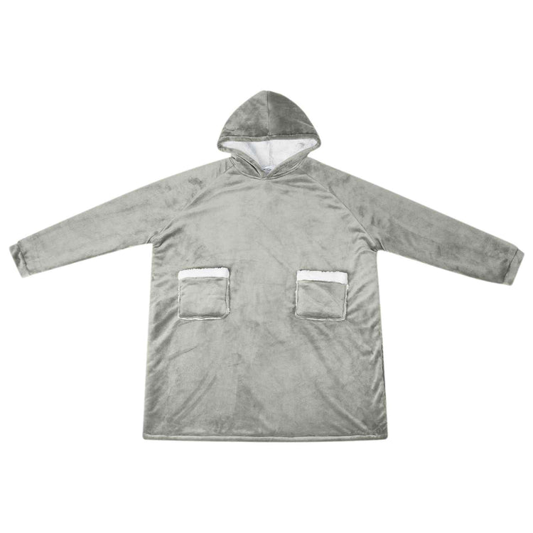 Vidaxl couverture sweat à capuche gris l polaire et flanelle