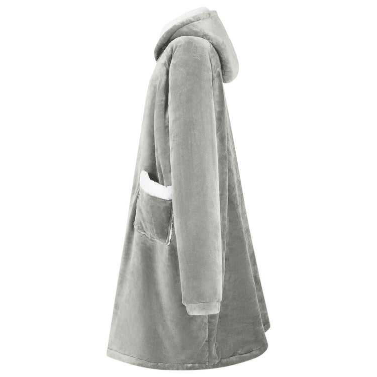 Vidaxl couverture sweat à capuche gris l polaire et flanelle