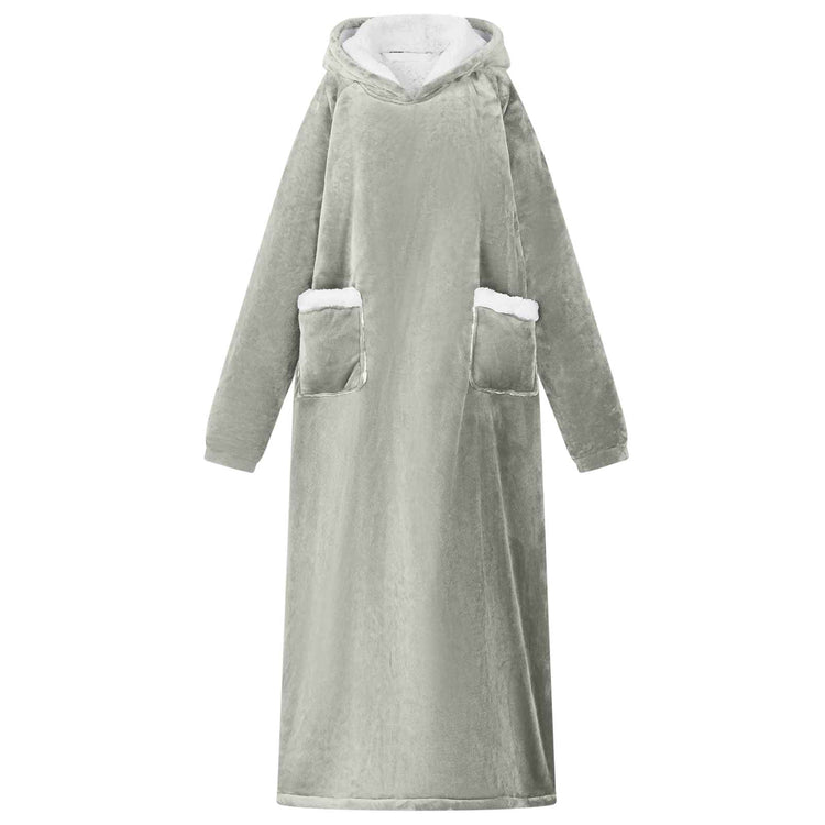 Vidaxx couverture à capuche gris avec polaire et flanelle