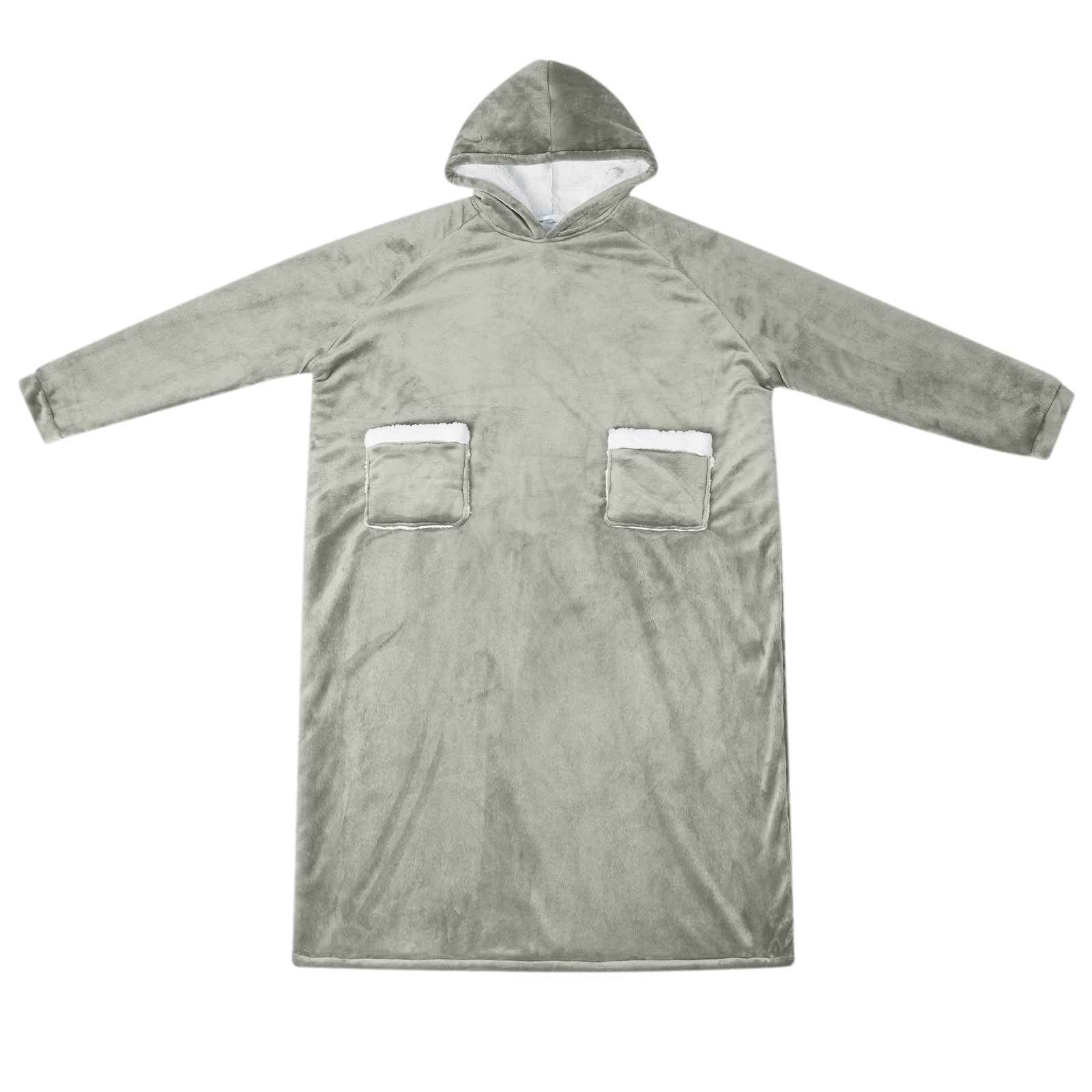 Vidaxx couverture à capuche gris avec polaire et flanelle
