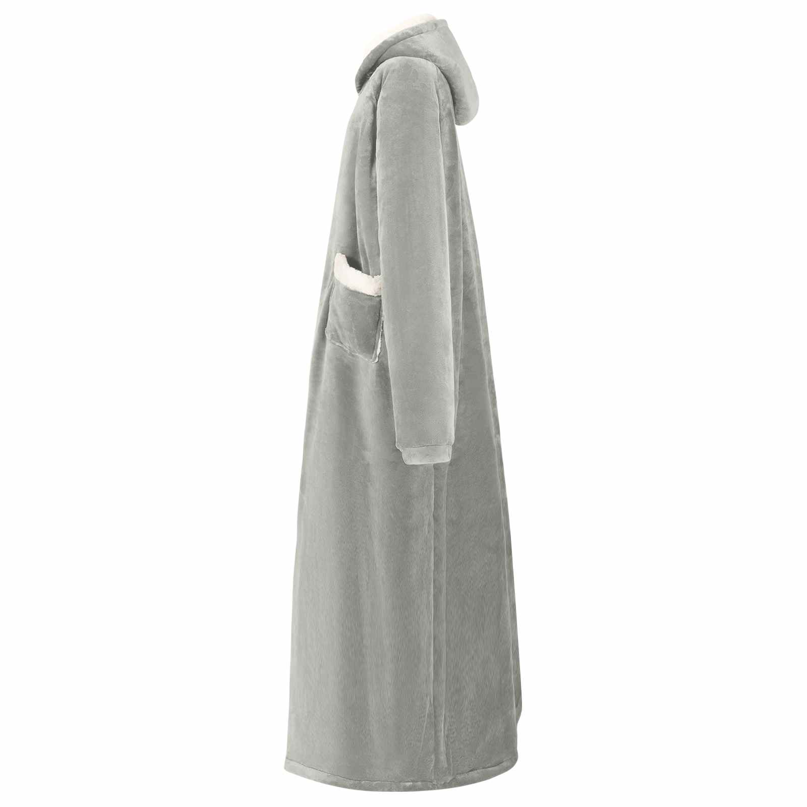 Vidaxx couverture à capuche gris avec polaire et flanelle