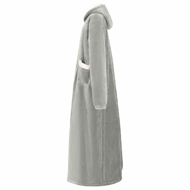 Vidaxx couverture à capuche gris avec polaire et flanelle