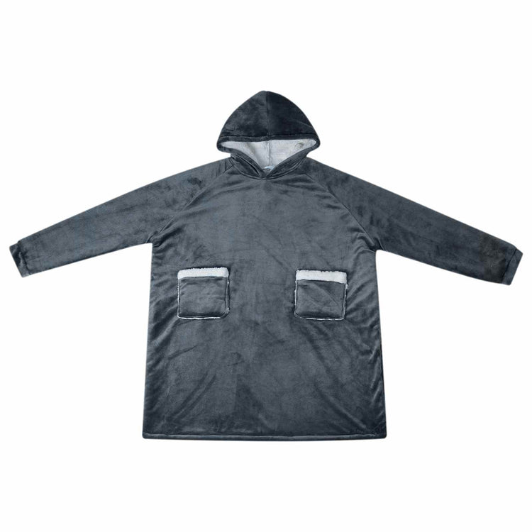 Vidaxx couverture à capuche bleu marine avec polaire et flanelle