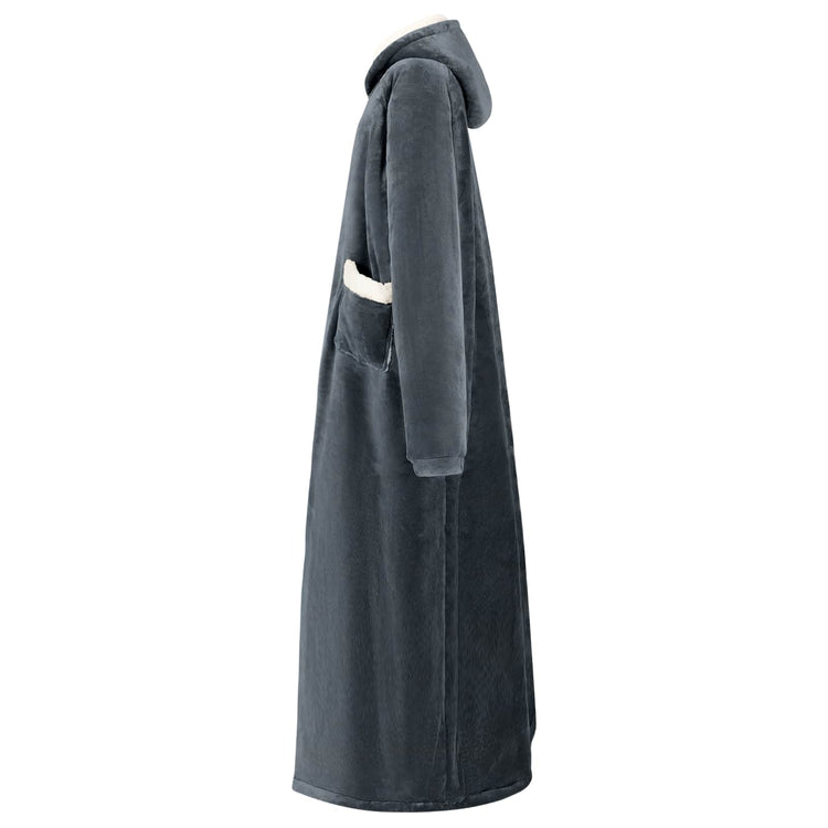 VidaXL couverture à capuche bleu marine l polaire et flanelle