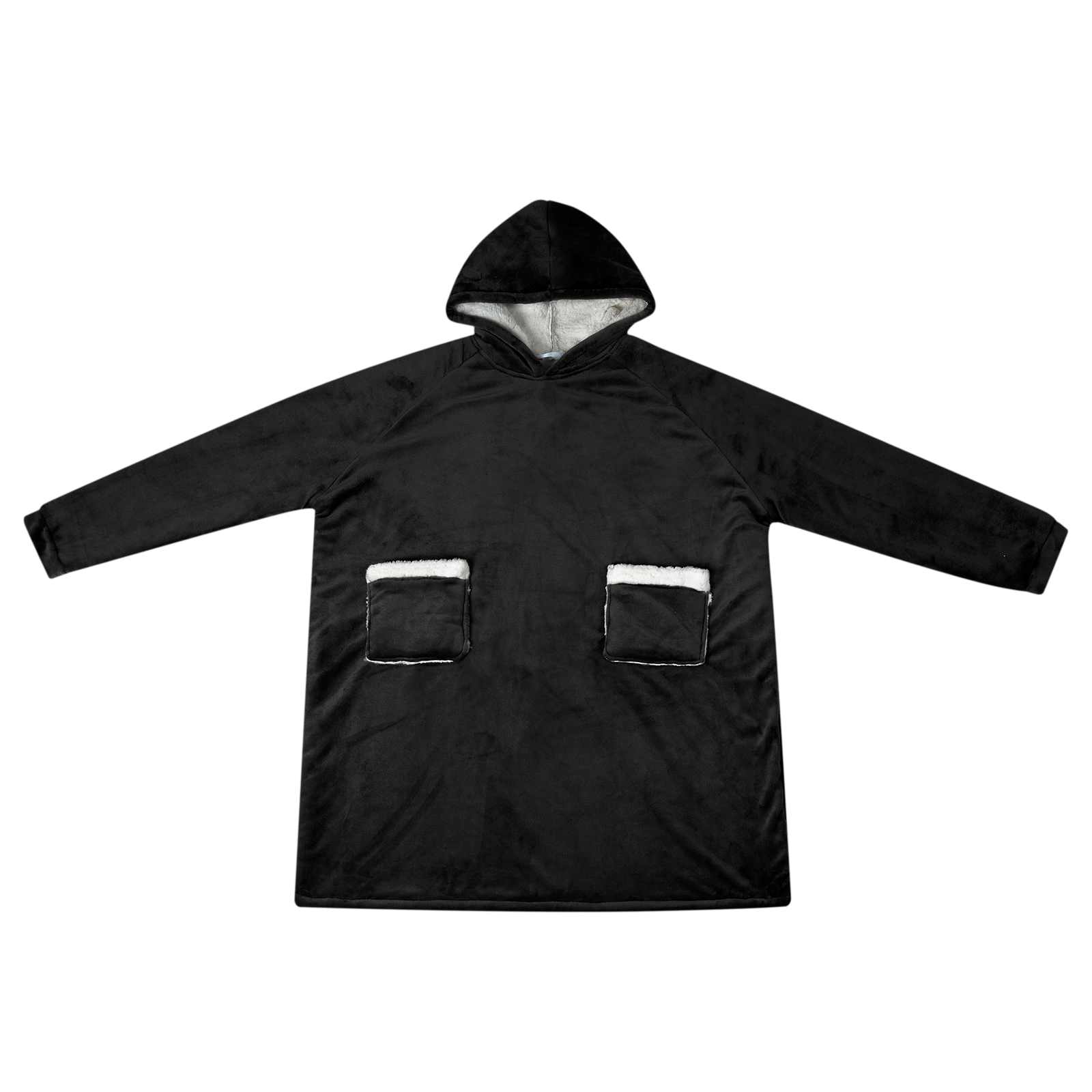Vidaxx couverture à capuche noir avec polaire et flanelle