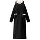 Vidaxl couverture à capuche noir l polaire et flanelle