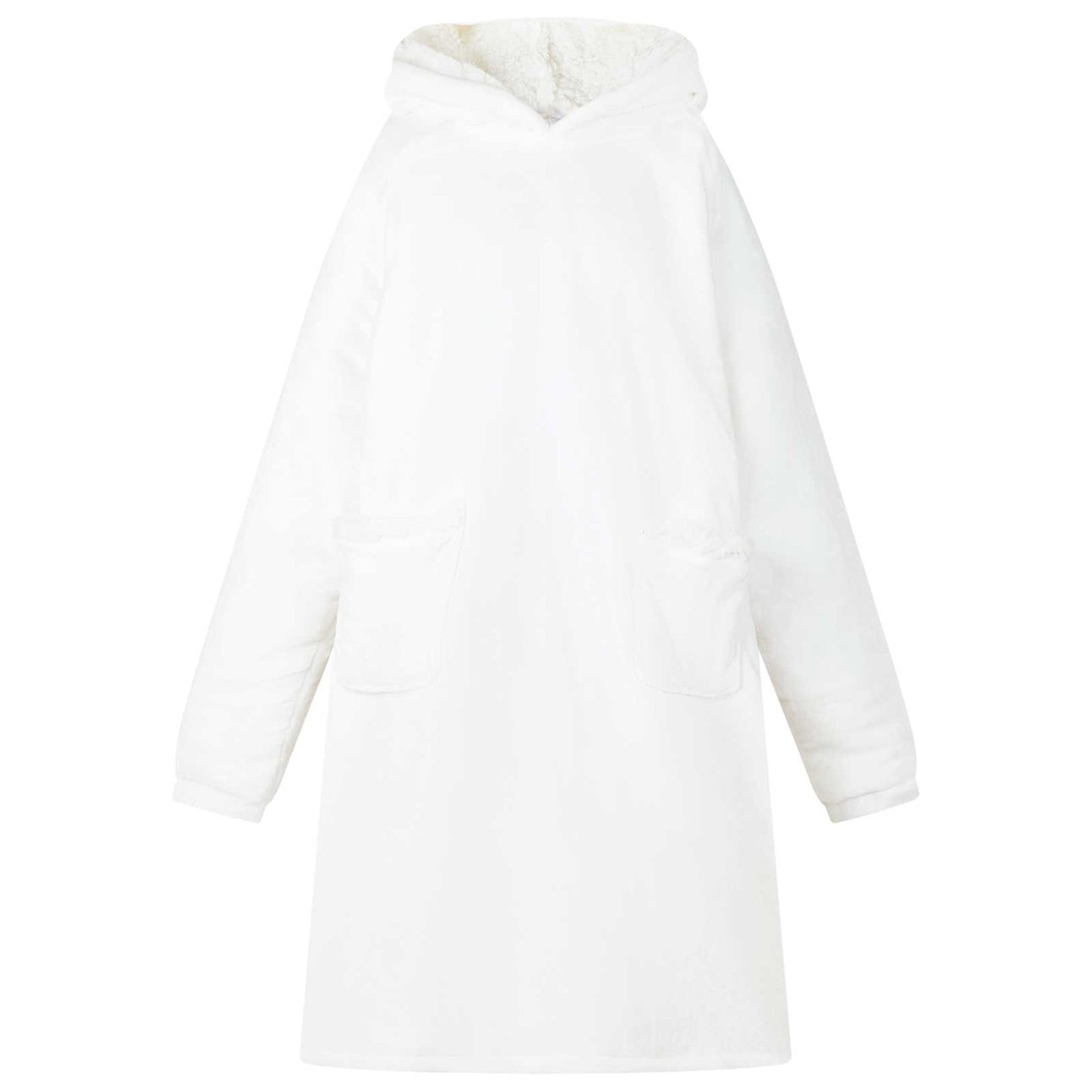 Vidaxx couverture à capuche blanc avec polaire et flanelle