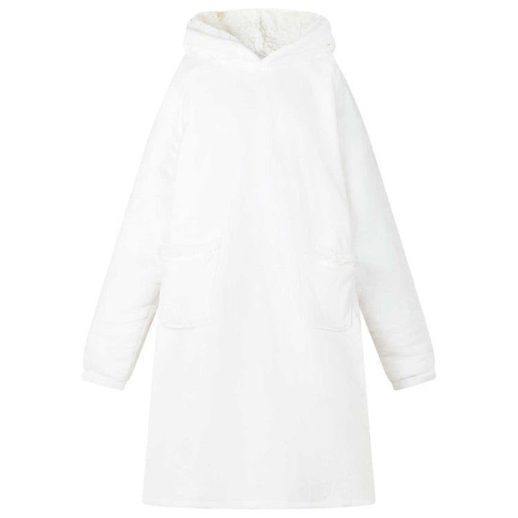 Vidaxx couverture à capuche blanc avec polaire et flanelle