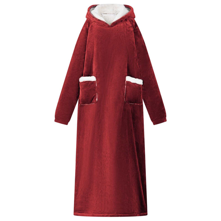 Vidaxx couverture à capuche rouge bordeaux avec polaire et flanelle