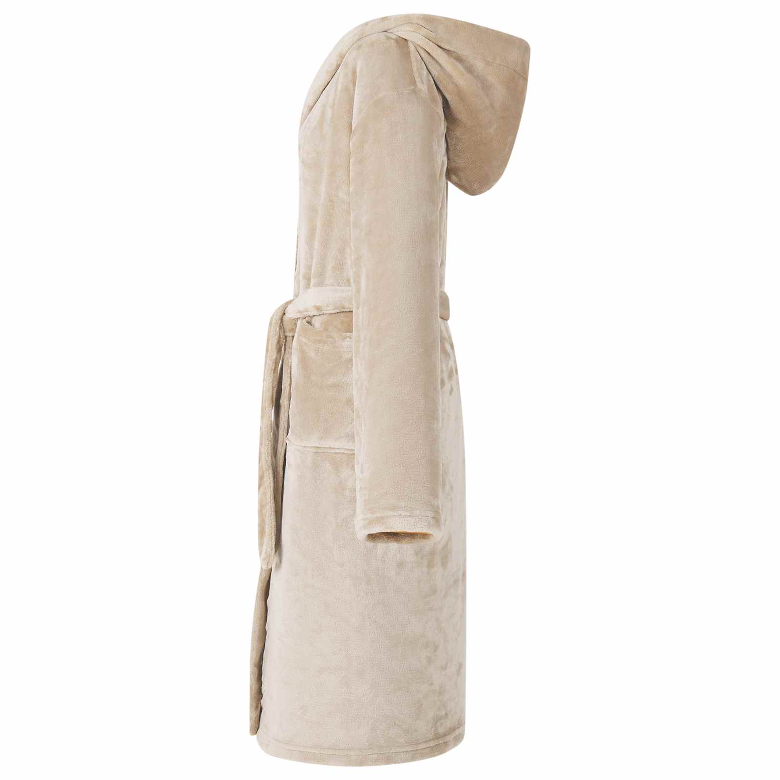 VidaXL peignoir à capuche beige s flanelle