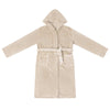 VidaXL peignoir à capuche beige avec flanelle