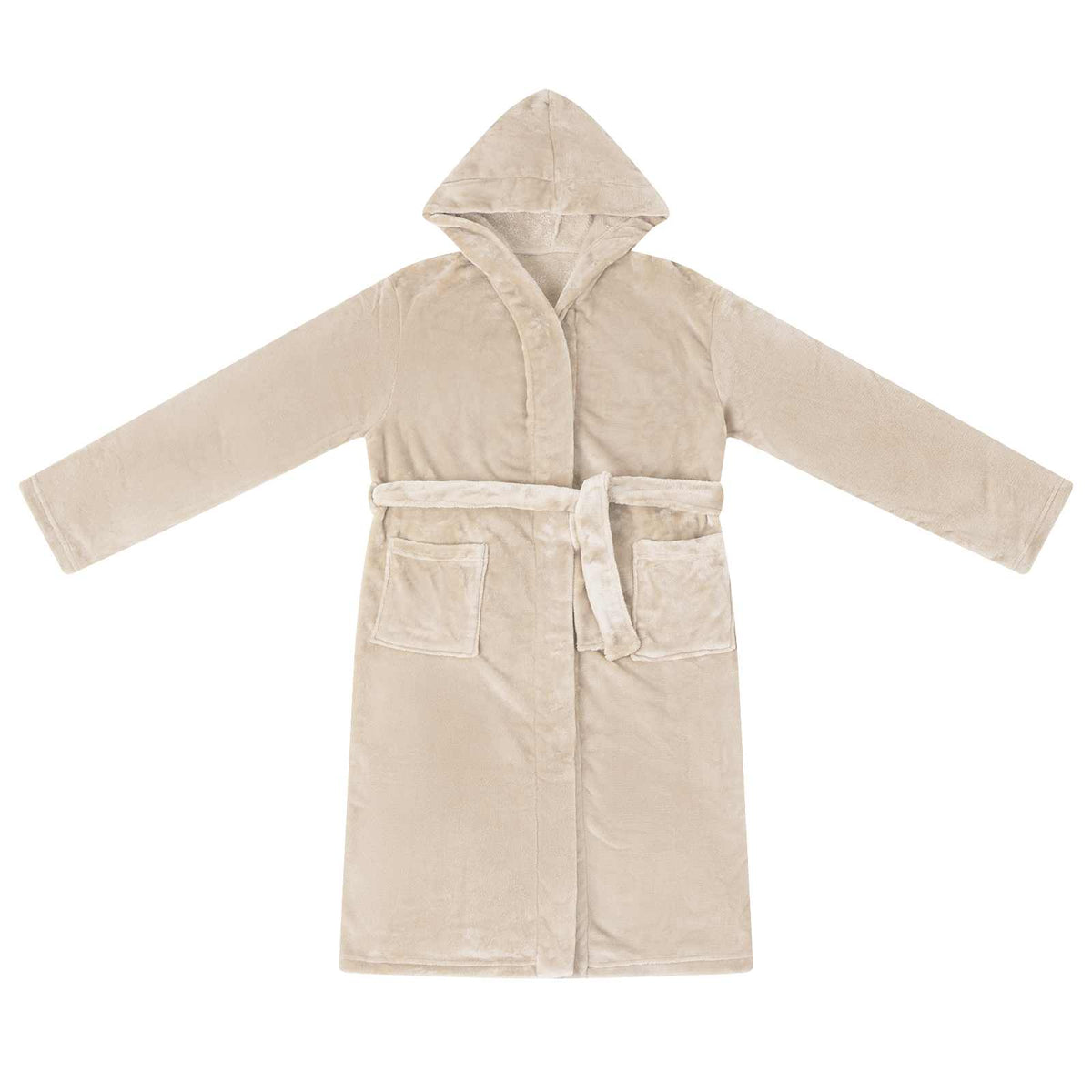Vidaxl peignoir à capuche beige xxxl flanelle