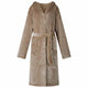 VidaXL peignoir à capuche camel l flanelle