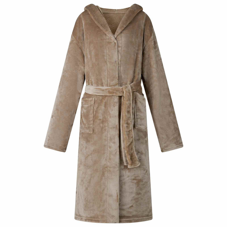 VidaXL peignoir à capuche camel xxxl flanelle