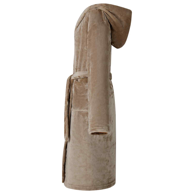 VidaXL peignoir à capuche camel xxxl flanelle
