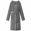 Vidaxl peignoir à capuche gris foncé s flanelle