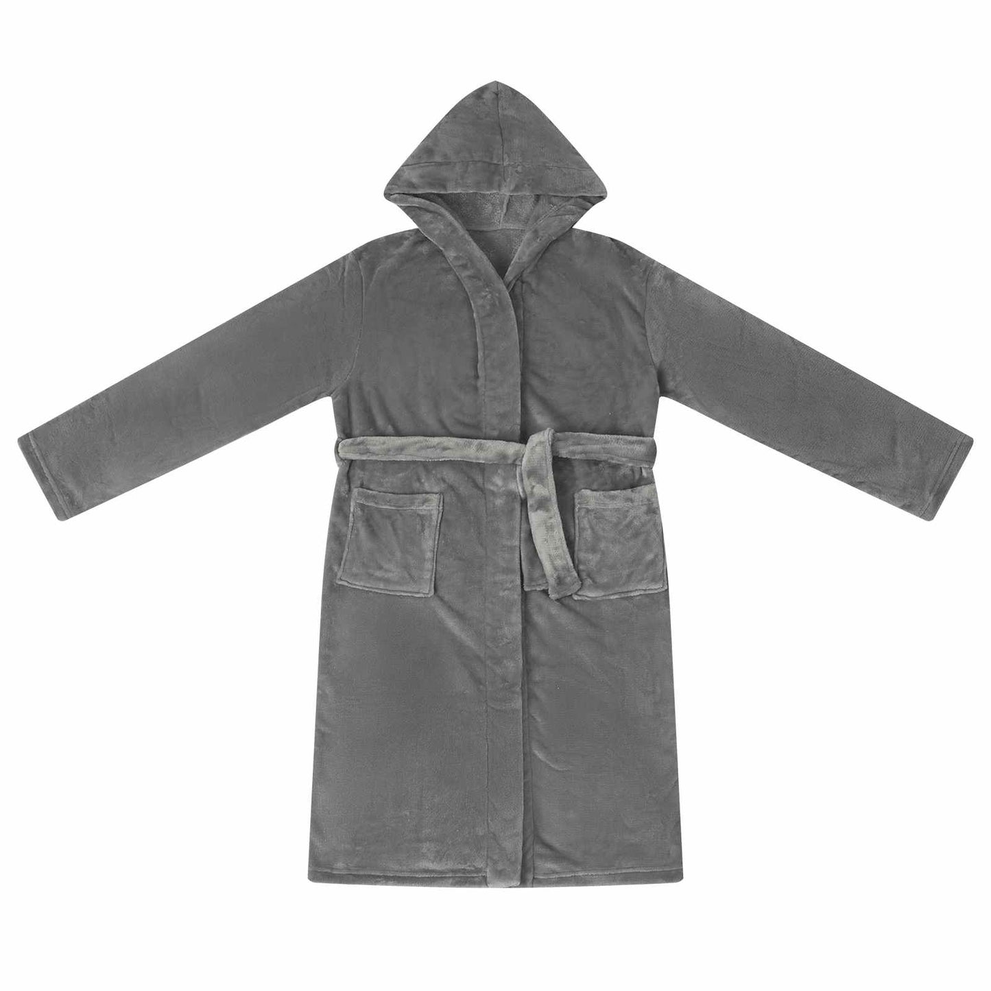 Vidaxl peignoir à capuche gris foncé s flanelle