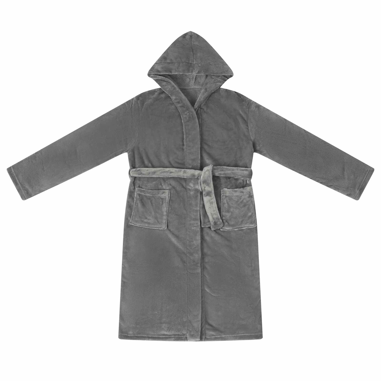 Vidaxl peignoir à capuche gris foncé s flanelle
