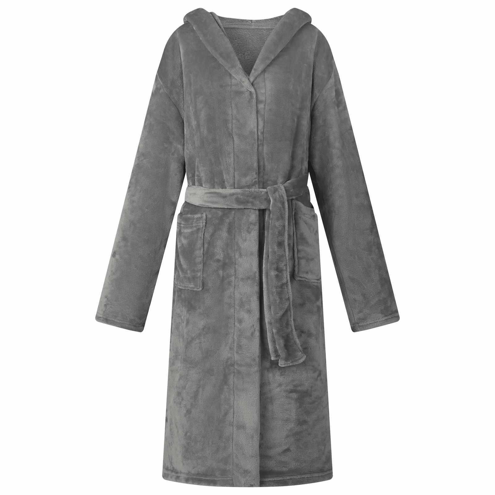 Vidaxl peignoir à capuche gris foncé xxl flanelle