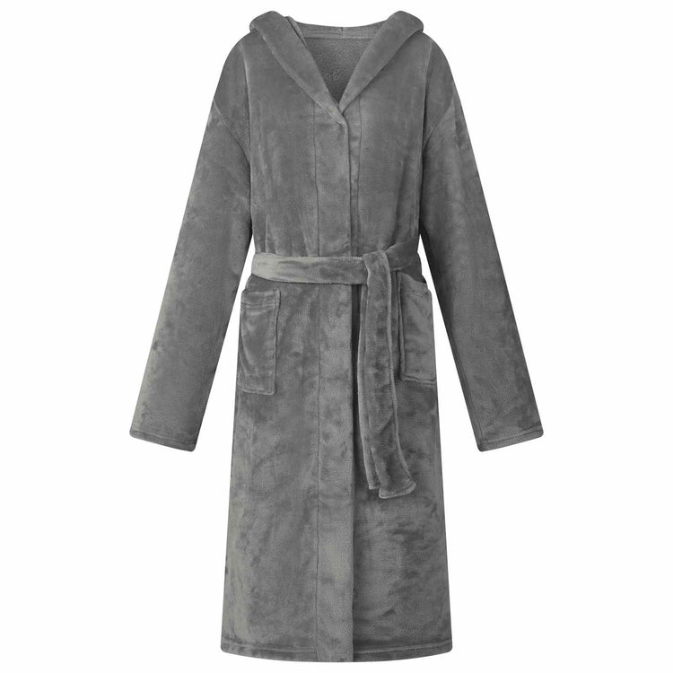 Vidaxl peignoir à capuche gris foncé xxl flanelle