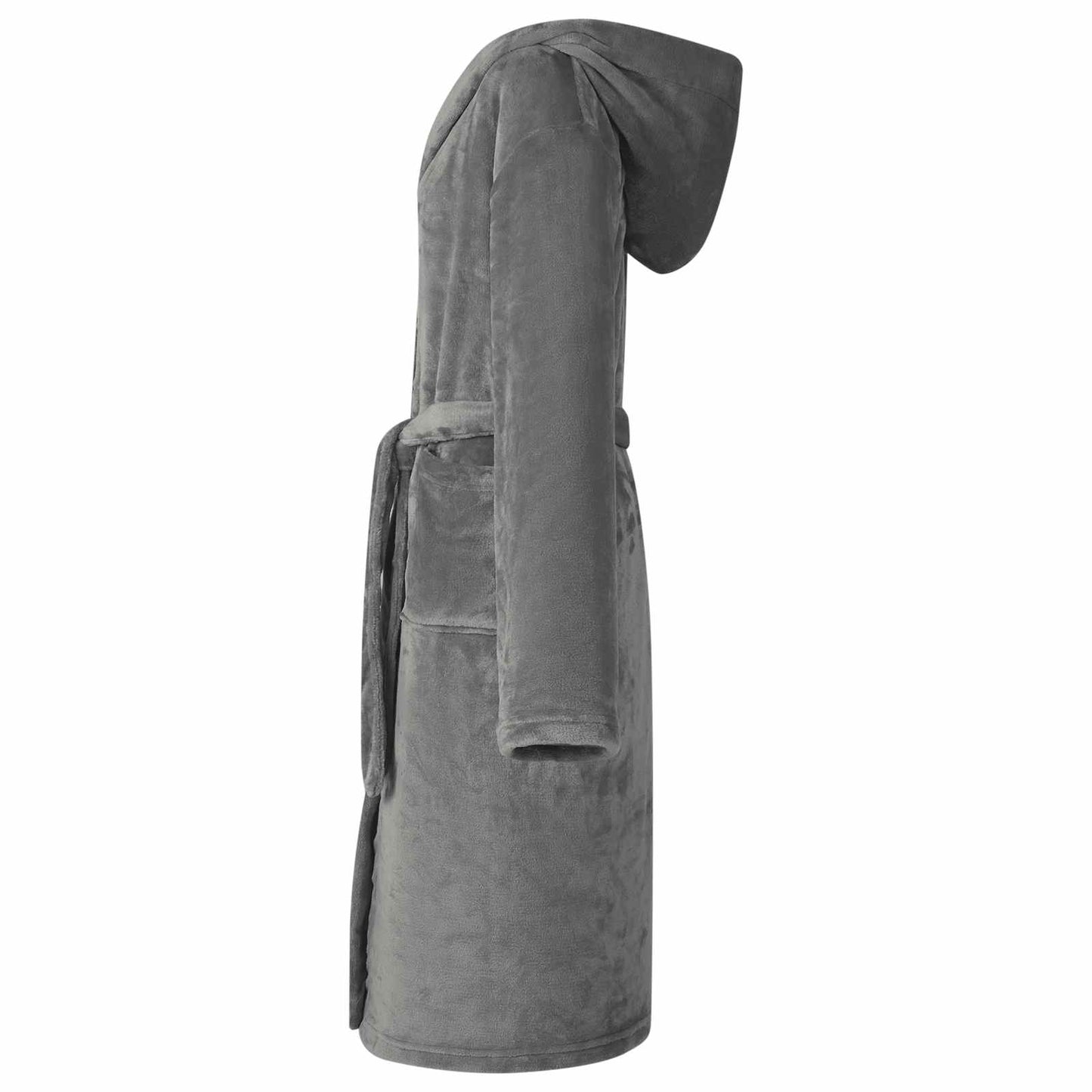 Vidaxl peignoir à capuche gris foncé xxl flanelle
