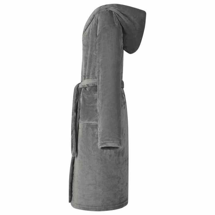 Vidaxl peignoir à capuche gris foncé xxl flanelle