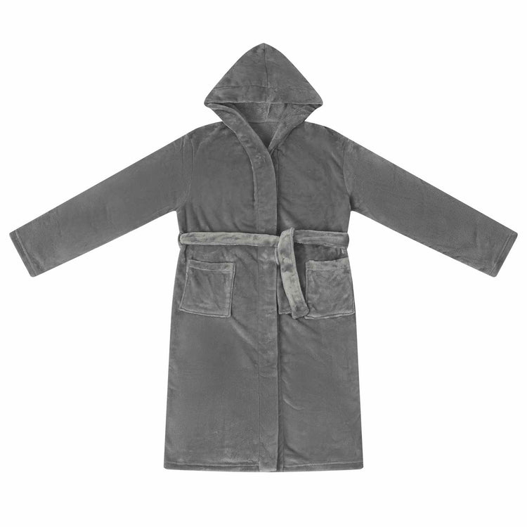 Vidaxl peignoir à capuche gris foncé xxxl flanelle