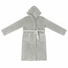 Vidaxl peignoir à capuche gris xl flanelle