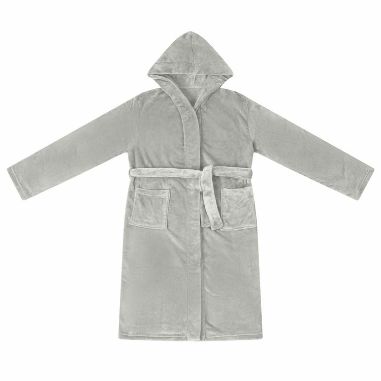 Vidaxl peignoir à capuche gris xl flanelle