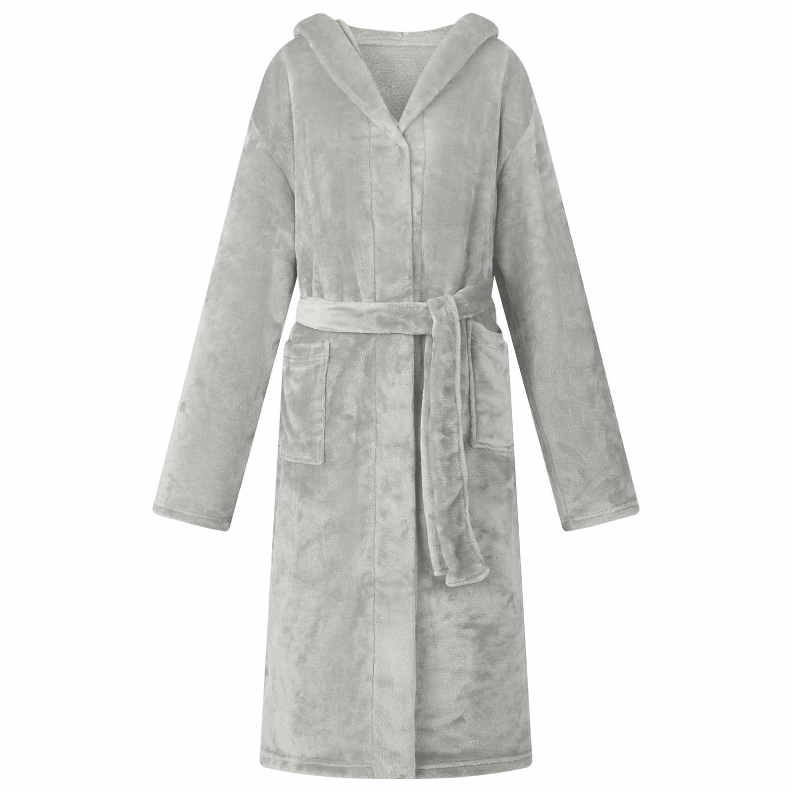 Vidaxl peignoir à capuche gris xxl flanelle
