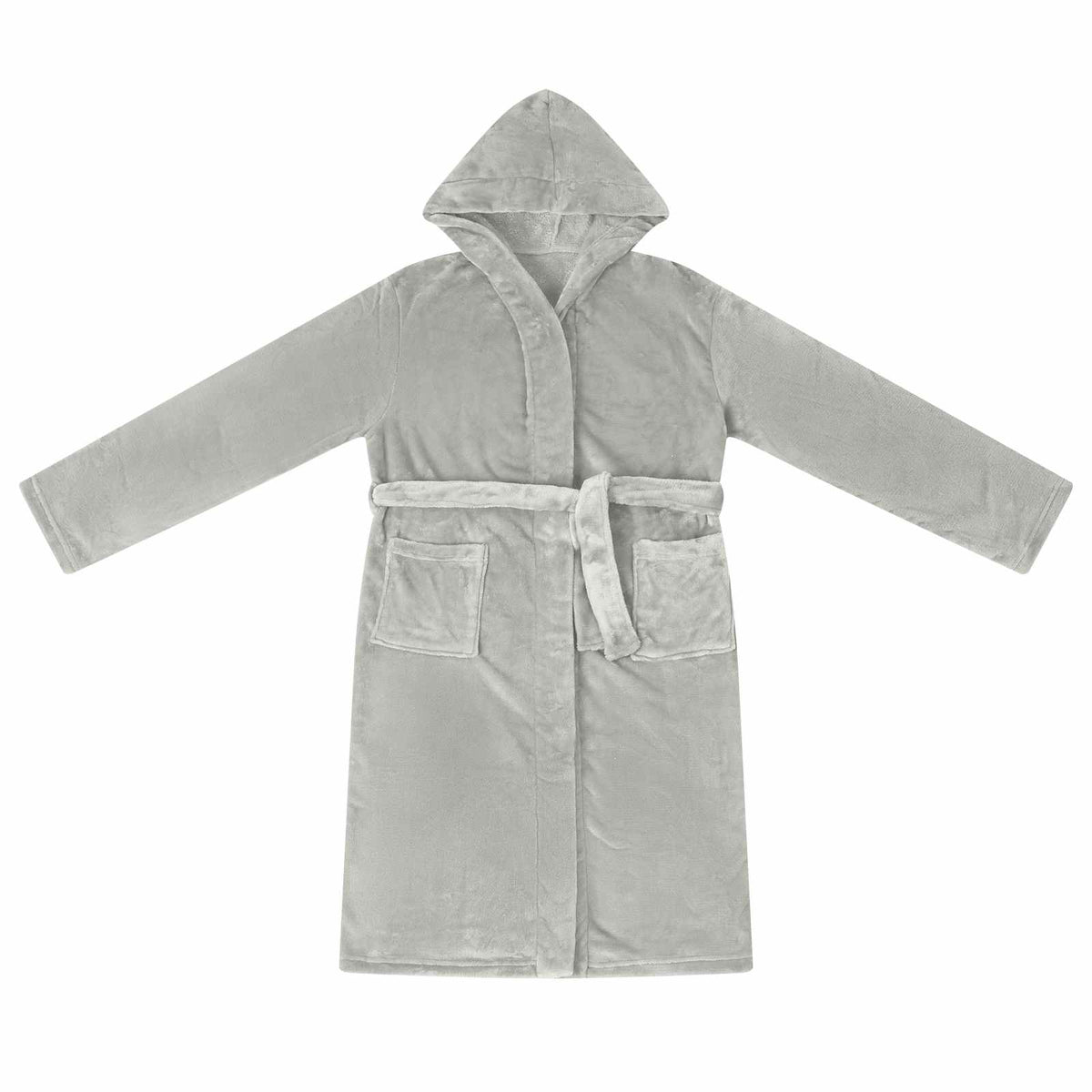 Vidaxl peignoir à capuche gris xxl flanelle