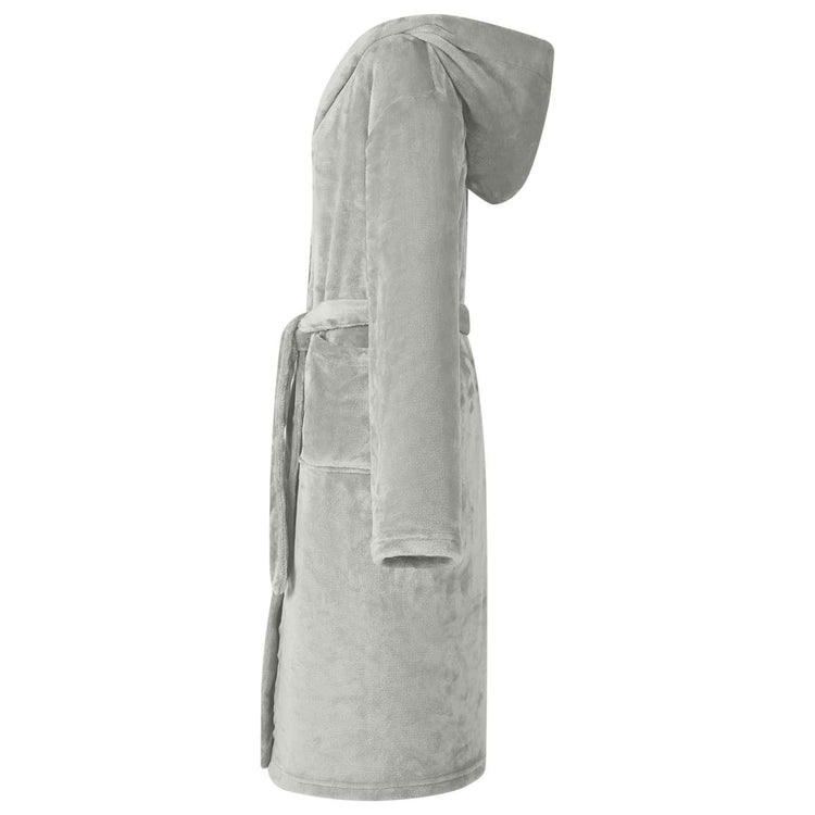 Vidaxl peignoir à capuche gris xxl flanelle