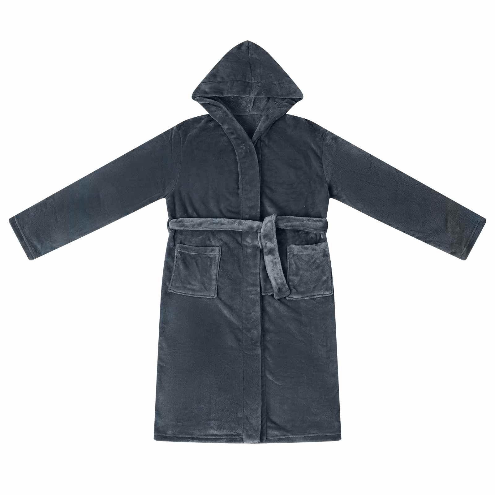 VidaXL peignoir à capuche bleu marine avec flanelle