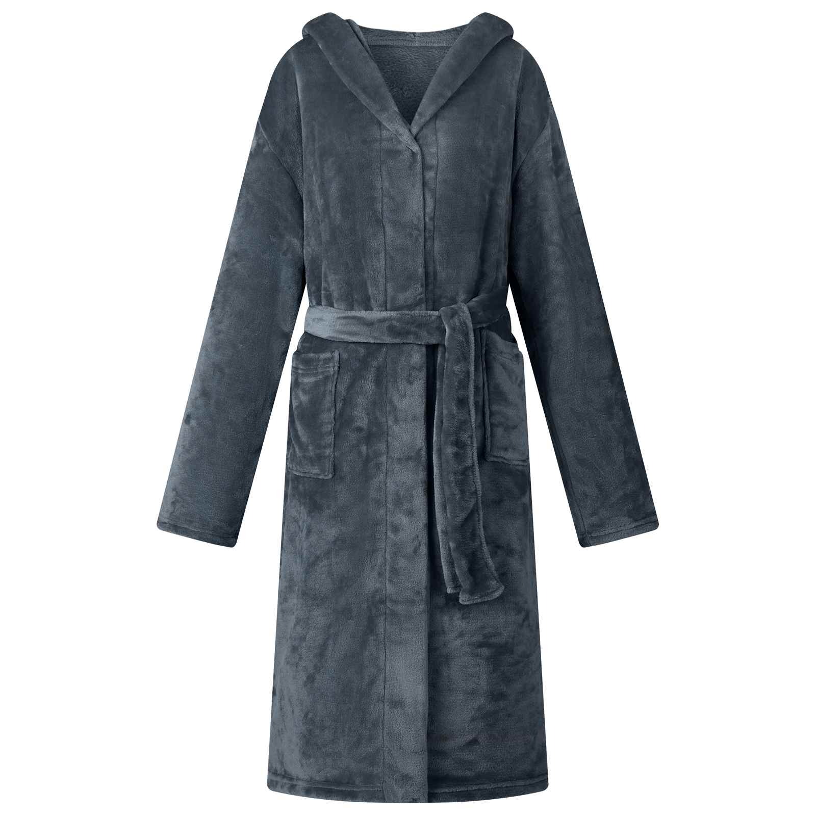VidaXL peignoir à capuche bleu marine XXXL flanelle