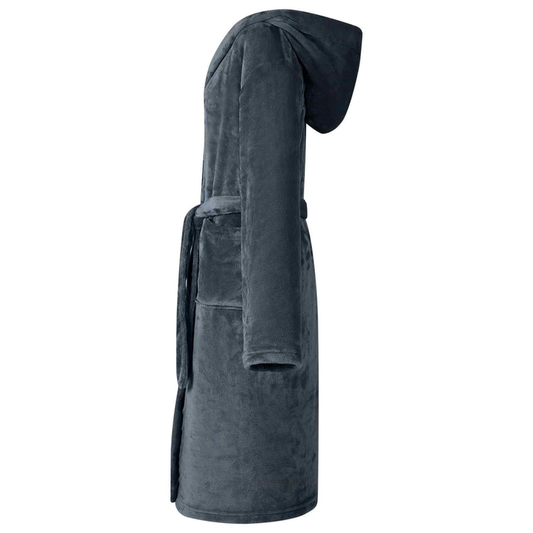 VidaXL peignoir à capuche bleu marine XXXL flanelle