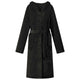 VidaXL peignoir à capuche noir xxl flanelle