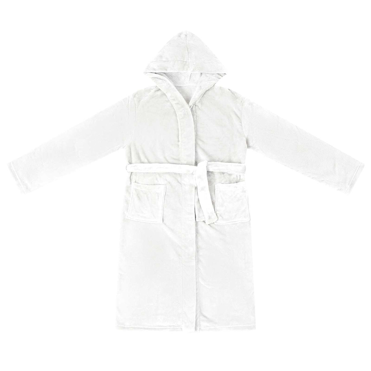 VidaXL peignoir à capuche blanc s flanelle