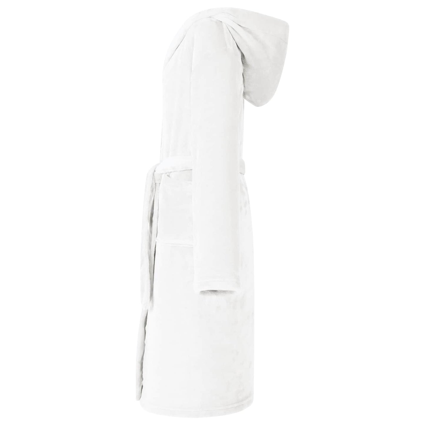VidaXL peignoir à capuche blanc l flanelle