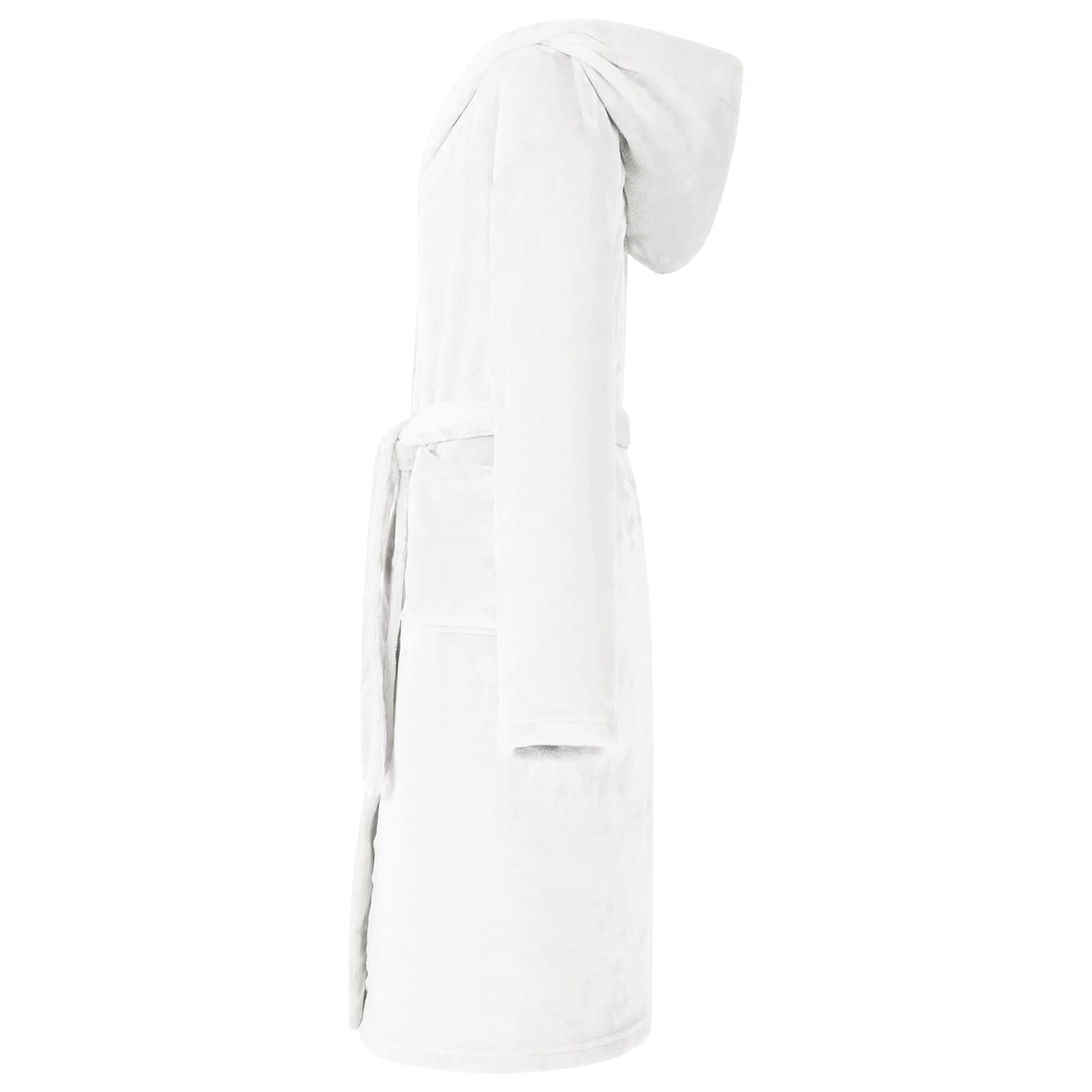 VidaXL peignoir à capuche blanc l flanelle