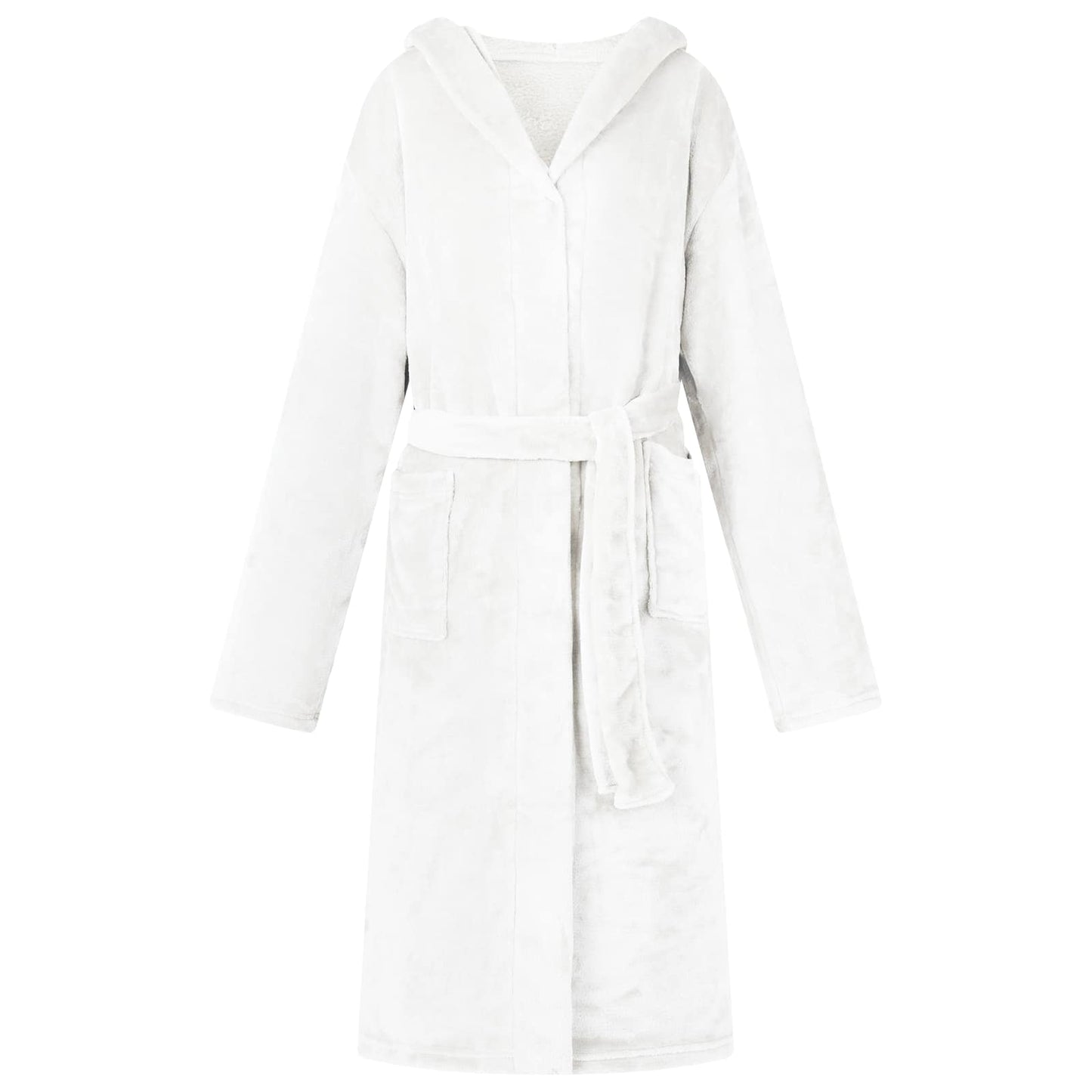 Vidaxl peignoir à capuche blanc xl flanelle